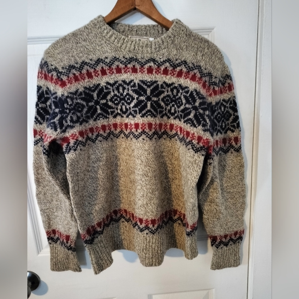 Vintage 80"s LL Bean Men's Wool Sweater Sz M - Picture 7 of 7